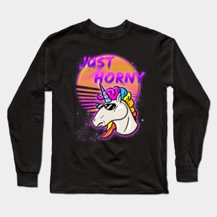 Just Horny space style Miami 80_s style T-Shirt Long Sleeve T-Shirt